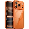 image:imageJETech Magnetic Case for iPhone 17 Pro Max Orange  Compatible with MagSafe Solid Color Matte TPU Frame Clear Back Shockproof BumperOrange