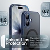 image:imageJETech Magnetic Matte Case for iPhone 17 Pro Max Dark Blue  Compatible with MagSafe Builtin Camera Control Button Shockproof Translucent Back Slim Phone CoverStorm Blue
