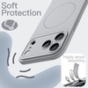image:imageJETech Magnetic Silicone Case for iPhone 17 Pro Max Dark Blue  Compatible with MagSafe Silky Soft Touch Full Camera Lens Protection Shock Absorbing Phone CoverGrey
