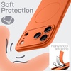 image:imageJETech Magnetic Silicone Case for iPhone 17 Pro Max Dark Blue  Compatible with MagSafe Silky Soft Touch Full Camera Lens Protection Shock Absorbing Phone CoverOrange