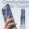 image:imageJETech Magnetic Slim Case for iPhone 17 Pro Max Clear  Compatible with MagSafe Camera Lens Protection UltraThin Lightweight Design Clear Back Minimalist StyleDeep Blue