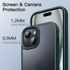 image:imageJETech Matte Case for iPhone 15 Black  MilitaryGrade Protection Frosted Matte Back AntiFingerprint Finish Shockproof DesignDark Green