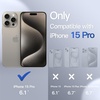 image:imageJETech Matte Case for iPhone 15 Black  MilitaryGrade Protection Frosted Matte Back AntiFingerprint Finish Shockproof DesignNatural Titanium