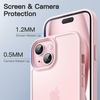 image:imageJETech Matte Case for iPhone 15 Black  MilitaryGrade Protection Frosted Matte Back AntiFingerprint Finish Shockproof DesignPink