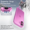 image:imageJETech Matte Case for iPhone 16 Black  MilitaryGrade Protection Frosted Matte Back AntiFingerprint Finish Shockproof DesignPink Back