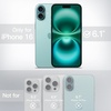 image:imageJETech Matte Case for iPhone 16 Black  MilitaryGrade Protection Frosted Matte Back AntiFingerprint Finish Shockproof DesignTeal Back