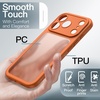 image:imageJETech Matte Case for iPhone 17 Pro Dark Blue  Camera Lens Protection Shockproof Military Grade Drop Protection Frosted Translucent Back Minimalist Phone CoverOrange