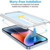image:imageJETech One Touch Screen Protector for iPhone 17e16e14 2Pack  Auto Alignment Installation HD Clear Full Coverage Tempered Glass BubbleFree ApplicationiPhone 14 Plus