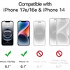 image:imageJETech One Touch Screen Protector for iPhone 17e16e14 2Pack  Auto Alignment Installation HD Clear Full Coverage Tempered Glass BubbleFree ApplicationiPhone 17e16e14