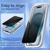 image:imageJETech Privacy Screen Protector for iPhone 16 2Pack  AntiSpy Privacy Protection Tempered Glass Easy Installation Tool AntiScratch DesigniPhone 15 Plus
