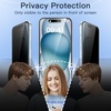 image:imageJETech Privacy Screen Protector for iPhone 16 2Pack  AntiSpy Privacy Protection Tempered Glass Easy Installation Tool AntiScratch DesigniPhone 15 Plus