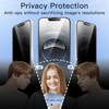 image:imageJETech Privacy Screen Protector for iPhone 16 2Pack  AntiSpy Privacy Protection Tempered Glass Easy Installation Tool AntiScratch DesigniPhone 17e16e