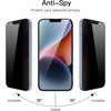 image:imageJETech Privacy Screen Protector for iPhone 17e16e14 2Pack  AntiSpy Privacy Protection Tempered Glass Face ID CompatibleiPhone 17e16e14