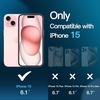 image:imageJETech Screen Protector for iPhone 17 3Pack  9H Tempered Glass HD Clear AntiScratch Protection Easy Installation TooliPhone 15