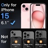 image:imageJETech Screen Protector for iPhone 17 Pro Max 3Pack  OneStep AutoAlignment 9H Tempered Glass HD Clear BubbleFree InstallationiPhone 15