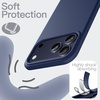image:imageJETech Silicone Case for iPhone 17 Pro Max Dark Blue  Silky Soft Touch Shockproof Protection Scratch Resistant Microfiber LiningDark Blue