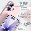 image:imageJETech Silicone Case for iPhone 17 Pro Max Dark Blue  Silky Soft Touch Shockproof Protection Scratch Resistant Microfiber LiningLight Pink