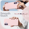 image:imageJETech Silicone Case for iPhone 17 Pro Max Dark Blue  Silky Soft Touch Shockproof Protection Scratch Resistant Microfiber LiningLight Pink