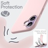 image:imageJETech Silicone Case for iPhone 17 Pro Max Dark Blue  Silky Soft Touch Shockproof Protection Scratch Resistant Microfiber LiningLight Pink