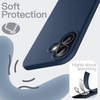 image:imageJETech Silicone Case for iPhone 17 Pro Max Dark Blue  Silky Soft Touch Shockproof Protection Scratch Resistant Microfiber LiningNavy Blue