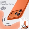 image:imageJETech Silicone Case for iPhone 17 Pro Max Dark Blue  Silky Soft Touch Shockproof Protection Scratch Resistant Microfiber LiningOrange