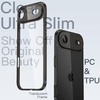 image:imageJETech Slim Case for iPhone 17 Pro Max Clear  Camera Lens Protection UltraThin Lightweight Design Clear Back Minimalist StyleBlack