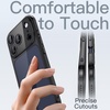 image:imageJETech Slim Case for iPhone 17 Pro Max Clear  Camera Lens Protection UltraThin Lightweight Design Clear Back Minimalist StyleBlack