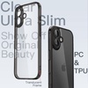 image:imageJETech Slim Case for iPhone 17 Pro Max Clear  Camera Lens Protection UltraThin Lightweight Design Clear Back Minimalist StyleBlack