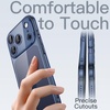 image:imageJETech Slim Case for iPhone 17 Pro Max Clear  Camera Lens Protection UltraThin Lightweight Design Clear Back Minimalist StyleDeep Blue