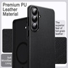 image:imageJETech Vegan Leather Case for Samsung Galaxy S26 Black  Compatible with MagSafe AntiSlip Grip Phone Cover Metal Button Soft Microfiber LiningBlack