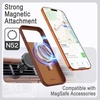 image:imageJETech Vegan Leather Case for iPhone 17 Pro Max Deep Blue  Compatible with MagSafe AntiSlip Grip Phone Cover Builtin Camera Control Button Soft Microfiber LiningDeep Brown