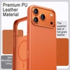 image:imageJETech Vegan Leather Case for iPhone 17 Pro Max Deep Blue  Compatible with MagSafe AntiSlip Grip Phone Cover Builtin Camera Control Button Soft Microfiber LiningCosmic Orange