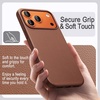 image:imageJETech Vegan Leather Case for iPhone 17 Pro Max Deep Blue  Compatible with MagSafe AntiSlip Grip Phone Cover Builtin Camera Control Button Soft Microfiber LiningDeep Brown