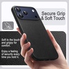 image:imageJETech Vegan Leather Case for iPhone 17 Pro Max Deep Blue  Compatible with MagSafe AntiSlip Grip Phone Cover Builtin Camera Control Button Soft Microfiber LiningBlack