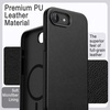 image:imageJETech Vegan Leather Case for iPhone 17e16e Black  Compatible with MagSafe AntiSlip Grip Phone Cover Metal Button Soft Microfiber LiningBlack
