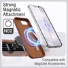image:imageJETech Vegan Leather Case for iPhone 17e16e Black  Compatible with MagSafe AntiSlip Grip Phone Cover Metal Button Soft Microfiber LiningDeep Brown