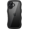 image:imageJETech Wavy Case for iPhone 17 Pro Max Orange  Cute Wavy Design Shockproof Protection Hard Clear PC Back Comfortable GripBlack