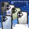 image:imageJETech Wavy Case for iPhone 17 Pro Max Orange  Cute Wavy Design Shockproof Protection Hard Clear PC Back Comfortable GripBlack