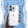image:imageJETech Wavy Case for iPhone 17 Pro Max Orange  Cute Wavy Design Shockproof Protection Hard Clear PC Back Comfortable GripBlue