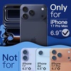image:imageJETech Wavy Case for iPhone 17 Pro Max Orange  Cute Wavy Design Shockproof Protection Hard Clear PC Back Comfortable GripDark Blue
