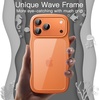 image:imageJETech Wavy Case for iPhone 17 Pro Max Orange  Cute Wavy Design Shockproof Protection Hard Clear PC Back Comfortable GripOrange