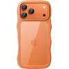 image:imageJETech Wavy Case for iPhone 17 Pro Max Orange  Cute Wavy Design Shockproof Protection Hard Clear PC Back Comfortable GripOrange