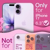 image:imageJETech Wavy Case for iPhone 17 Pro Max Orange  Cute Wavy Design Shockproof Protection Hard Clear PC Back Comfortable GripPurple