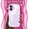 image:imageJETech Wavy Case for iPhone 17 Pro Max Orange  Cute Wavy Design Shockproof Protection Hard Clear PC Back Comfortable GripPurple