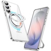 image:imageJETech 360 Rotatable Ring Stand Case for Samsung Galaxy S26 Clear  Compatible with MagSafe Clear Back Stand amp Ring Holder Shockproof ProtectionClear