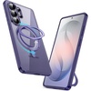 image:imageJETech 360 Rotatable Ring Stand Case for Samsung Galaxy S26 Clear  Compatible with MagSafe Clear Back Stand amp Ring Holder Shockproof ProtectionHeron Purple