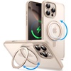 image:imageJETech 360 Rotatable Ring Stand Case for iPhone 17e16e Black  Compatible with MagSafe Translucent Matte Back Stand amp Ring Holder Shockproof ProtectionDesert Titanium