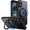 image:imageJETech 360 Rotatable Ring Stand Case for iPhone 17e16e Black  Compatible with MagSafe Translucent Matte Back Stand amp Ring Holder Shockproof ProtectionBlack
