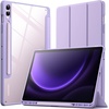 image:imageJETech Case Cover for Samsung Galaxy Tab S9 FE Plus Black  Clear Transparent Back S Pen Holder Slim Shockproof Protection TriFold Stand Auto WakeSleepLight Purple