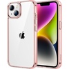 image:imageJETech Case for iPhone 14 AntiYellowing Clear  Shockproof Protection Scratch Resistant Hard PC Back Durable Transparent TPU BumperRose Gold